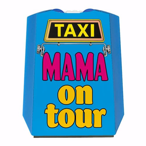 speecheese Taxi Mama on Tour Parkscheibe in blau-pink mit 2 Einkaufswagenchips tolles Muttertagsgeschenk für die Beste Mutti auf der Welt
