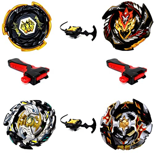 elrozo Bursttop 4er Legend Set B-00 / B-00-127 / B-00-128 / B-106 / + 2X Launcher + 2X Grip Kreisel für Burst Evolution Rise Surge GT Arena