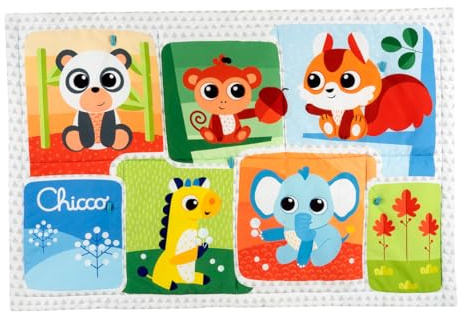 Chicco Tapis de la forêt XXL, Tapis de Jeu pour Enfants avec Animaux de la Forêt, Tapis Extra Large 135 x 90 cm, Doux et Coloré - Jouet pour Enfants 0+ Mois