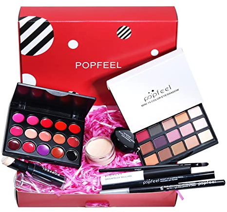 FantasyDay All In One Makeup Kit, Xmas Full Makeup Gift Set for Women Girls | Complete makeup collection with eyeshadow palette lipgloss mascara concealer, cosmetic essentials for daily, special occasion