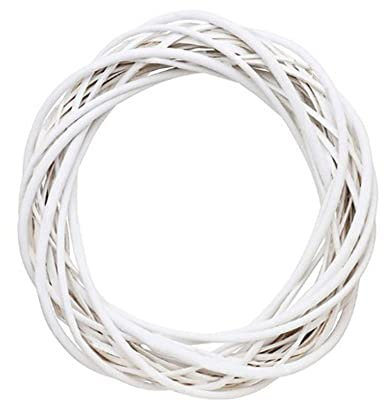 VITAU 10/20/30 cm Weiß Weidenkranz Dekor Rattan Ring Künstliche Blumen Girlande Getrocknete Blumenrahmen Bastelzubehör DIY Girlande