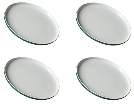 Ritzenhoff & Breker Jasper Lot de 4 assiettes plates Vert Ø 26 cm en grès Assiettes au toucher doux & vernis mat coloré
