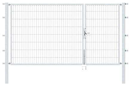 Alberts 646561 Doppeltor Flexo mit Zubehör | verschiedene Breiten und Höhen | feuerverzinkt | Breite 100 + 200 cm | Höhe 160 cm
