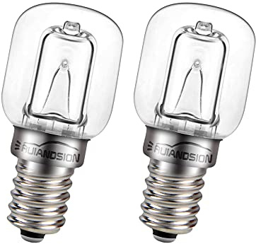 Ruiandsion 2pcs E14 Halogen Glühbirnen 25 Watt 110-250V 220V 230V E14 Schraubsockel Warmweiß für Kronleuchter Hängeleuchten Schrank Mikrowellenherde Lichter