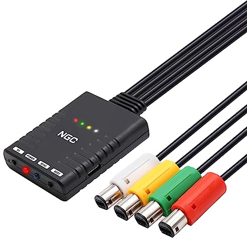 Jerilla NGC Adaptateur de Manette Bluetooth Sans fil pour Console GameCube, Convertisseur de Manettes Supporte 4 Manettes Compatible avec Manettes Xbox One S/Switch Joy-Con/Wii/PS3/PS4