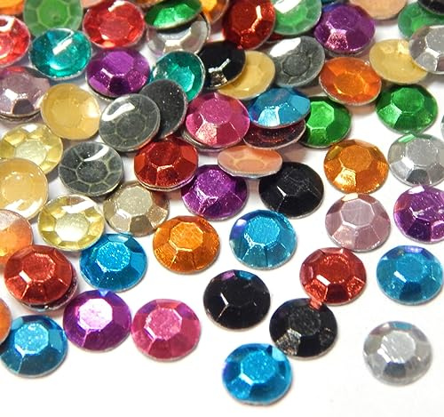 Perlin Hotfix Strasssteine 3 mm SS10 Mehrfarbig Bügelsteine Selbstklebend Rhinestones zum Aufbügeln für Kleidung DIY Deko 7500 Stück