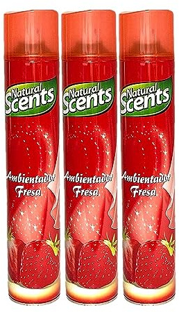 PLUS HOME NATURAL SCENTS AMBIENTADOR SPRAY 750ML FRESA.PACK DE 3 BOTELLAS