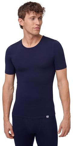 DANISH ENDURANCE Maglietta Termica Uomo Lana Merino, Maglia Termica Manica Corta, per Escursionismo e Sci, Blu Notte, M