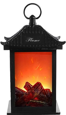 KERALI Fireplace Lanterns, Electric Fire Place Lanterns, Fireplace Light Led Simulation Log Flame Effect, Usb Rechargeable, Battery Operated Fireplace, Tabletop Fireplace for Indoor Outdoor Use