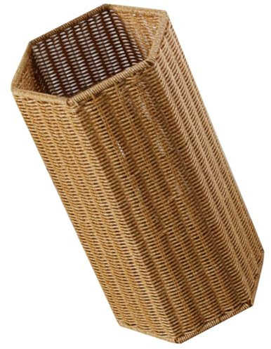 Luxshiny Umbrella Stand Holder: Entryway Woven Umbrella Storage with Water Tray Tall Basket Wicker Freestanding walking stick Holder for Yoga Mat Trekking Pole Hotel