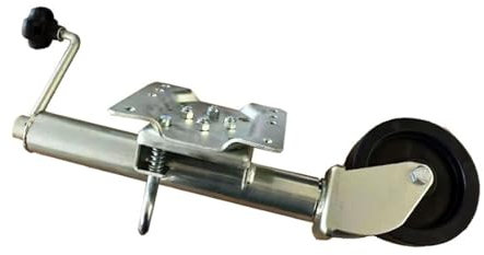 QICBYING Stabiles Bugrad - Automatik Stützrad Anhängerstützrad, Hebe- Und Schwenkbarer Anhängerheber, 15 cm Rad, Klappbares Stützrad, 540kg Traglast, Verstellbar Und Teleskopierbar 25cm, Für Anhänger