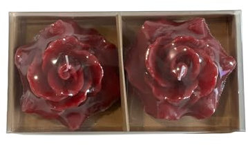 BLUECHOLON Dekorative Kerzen in Form einer roten / weißen Rose, 2 Stück, Duftkerzen, schwimmend, Geschenkschachtel (rot)