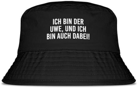Prozente Momente Ich Bin der Uwe und ich Bin auch dabei - Fischerhut | Anglerhut | Sonnenhut | Sommer | Party | Malle | personalisiert | OneSize | Malle | Urlaub | Schwarz