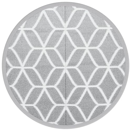 vidaXL Outdoor-Teppich ARAKIL Grau Ø160 cm PP