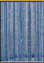 Thread Curtain Shiny Tassel Silver Line String Curtain 300 * 290cm 100x200cm Fashion Valance Living Room Divider Wedding DIY Home Decoration (Color : Blue, Size : 100x200cm)