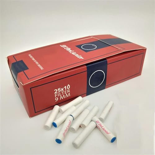 HYYKEJI Elemento filtrante a Carbone Attivo da 9 mm, Elemento filtrante Speciale per Accessori per Tubi, Doppie Teste in plastica, Elemento filtrante per Camino, Comodo da trasportare, 250 Bastoncini