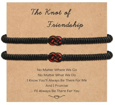 VU100 2/3Pcs Best Friend Bracelets Friendship Bracelets for Friend Sister | Friendship Gifts for Him Her Buddhist Tibetan Handmade String Long Distance Lucky Bracelet Birthday Gifts for Women Men