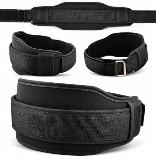 Fitness Weight Lifting Belt - Neoprene Padded Back Lumber Support Weightlifting Gym Belt 5.5 Bodybuilding Support, Deadlifts Exercise Lever Workout Powerlifting Training Belts Men Women