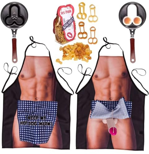 Schürze mit Überraschung + Erbsenpfanne und Erbsenpaste für die zukünftige Braut auf der heißen Party Junggesellenabschied sexy Gadget Party für Erwachsene 18+