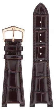 HASGTFM Cinturino in pelle 25 * 13mm adatto for PATEK adatto for PHILIPPE Nautilus 5711 5712G Bracciale dentellato in pelle di vacchetta Cinturini for orologi da uomo e da donna(Brown-rose gold)