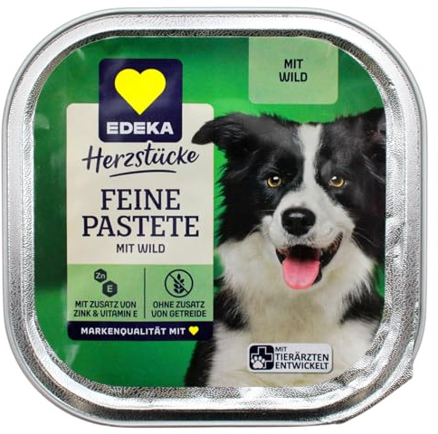 Herzstücke Feine Pastete mit Wild Hundefutter, 20er Pack (20 x 300g)