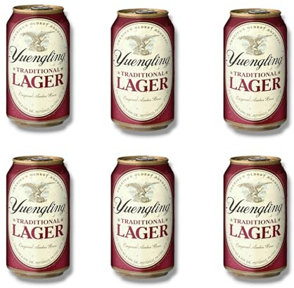 Yuengling Traditional Lager Bier – Original Amerikanisches Lager 6 x 355ml - Inkl. Haus der Biere Berlin Bierdeckel –