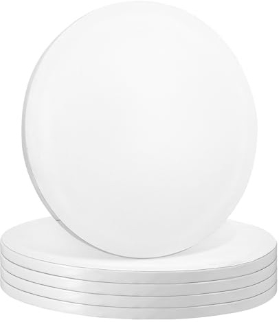 saerryor 5 Pack White 12 Inch Cake Drum Board 12mm Thick,Strong Round Sturdy Cake Base Holder Plate, Heavy Duty Baking Supplies with Maximum Strength & Versatility