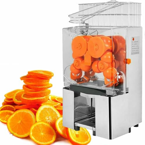 KLYDBMYT Exprimidor de jugos Comercial, exprimidor eléctrico Profesional, exprimidor automático Industrial, hasta 20 Naranjas por Minuto, para frutería, Restaurante y bufé.