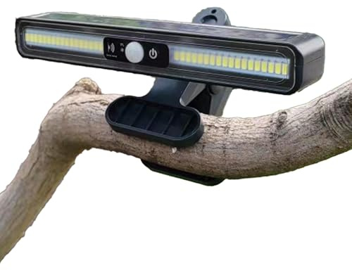Lnhgh Lumières Extérieures à Détecteur de Mouvement - Projecteur Solaire avec Pince à Fixation Extérieure - Lampe Étanche et Puissante avec Angle Réglable 120° pour Jardin Toit Maison Terrasse