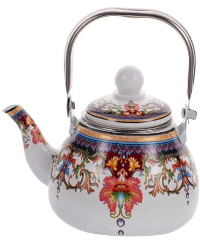 iplusmile Bollitore Smaltato Vintage Con Filtro Integrato Teakettle Elegante e Resistente Adatto Fornelli Gas Per Uso Domestico e Ufficio