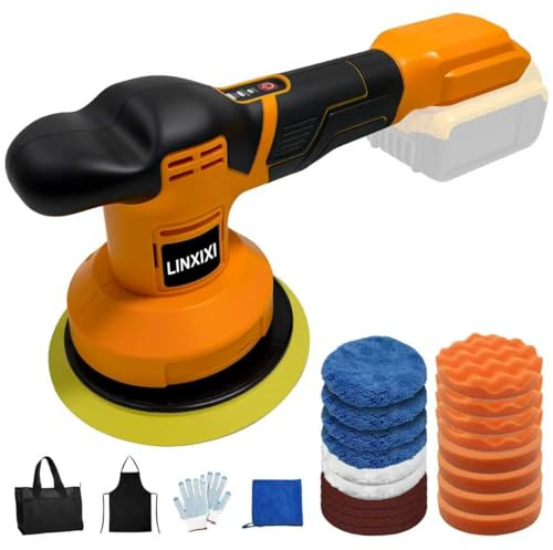L1NXIXI Cordless Car Buffer Polisher for Dewalt 18V Battery, 6-Inch Buffer Polisher with 3 Variable Speed, 23PCS Car Detailing Kit for Waxing and Polishing [Tool Only]