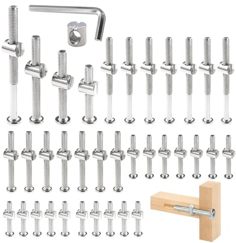 40 Stück Möbelschrauben mit Zylindermuttern Kit, M6x20mm/40mm/60mm/80mm Möbel Schrauben Innensechskantschrauben Möbelverbindungsschrauben für DIY Befestigungszubehör