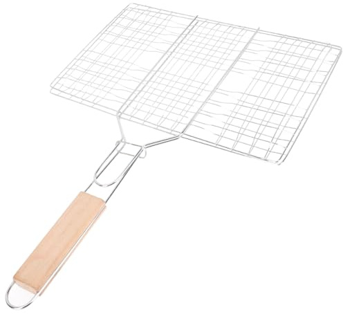 Gogogmee Cesta para Barbacoa Multifuncional de Inoxidable para Pescado y Verduras Ligera y Portátil para Picnic y Camping con Diseño Seguro y Óptimo para Cocinar Color Color Aleatorio