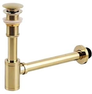 Desagüe de lavabo baño dorado, sifón latón, filtro, tapón accesorio emergente Para Baño Aseo(Type 1)