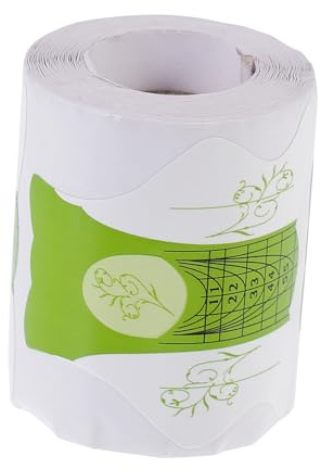 Homoyoyo 100 Piezas de Papel Guía para Extensiones de Uñas Color Verde, Fácil de Aplicar y Quitar, Líneas Marcadas para Manicura DIY en Casa