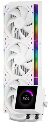 Thermalright Peerless Vision 360 ARGB White Aio CPU Liquid Cooler,IPS Screen with 480x480 Resolution-60HZ,Wireless Splicing CPU Fan,for AM5/Intel LGA1851/1700, 3.95in Magnet-Absorbent LCD Screen