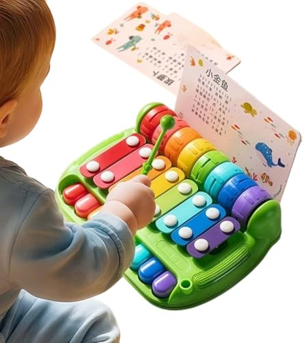 Klavier Xylophon Spielzeug - 8 Tasten Mit Noten - Musikinstrument Für Kleinkinder | Für Mädchen Kindergarten Wohnzimmer