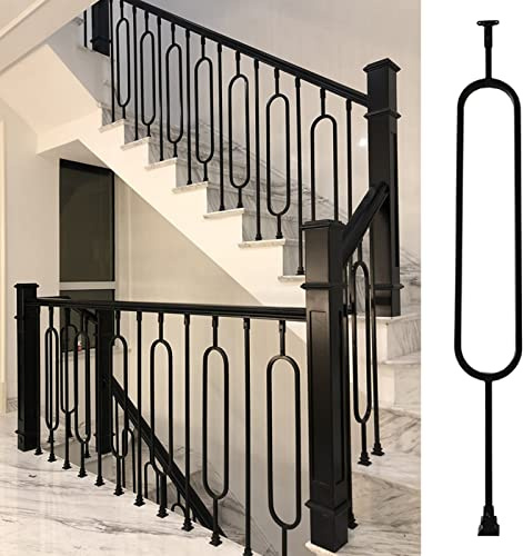 Mandrini regolabili in ferro per balaustre, 95 cm, ringhiera per scale con scarpa e connettore, colore nero, confezione da 10 per ponti interni, design elegante e durevole per case moderne