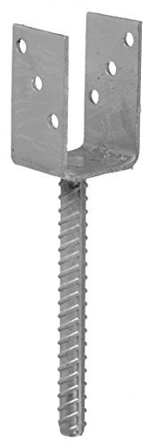 Connex HV4205 Ancre de poteau 71 x 60 x 100 x 200 x 4 mm Diamètre 16 mm, Forme U, Matériau : acier galvanisé à chaud