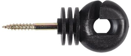 horizont Isolator Weidezaun farmer plus, Ringisolator schwarz, 50 Stück, Band bis 13 mm, Litze bis 4 mm, freilaufend, Streckenisolator, Anfangs-/Eckisolator