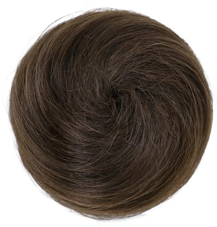 CAISHA 100% ECHTHAAR Haarteil Haarknoten DUTT Braun H311d