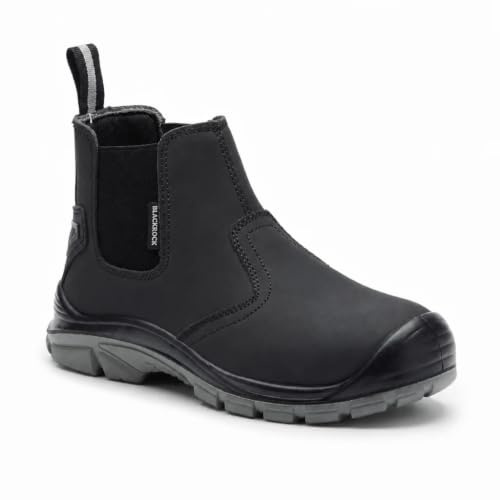 Blackrock Botas de seguridad compuestas Pendle, calzado ancho, con puntera compuesta, para hombre y mujer, botas de trabajo de seguridad sin cordones | Zapatos de ajuste ancho, botas de seguridad con puntera compuesta, para hombre y mujer