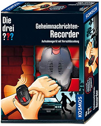 Kosmos Die DREI ??? Geheimnachrichten-Recorder, Aufnahmegerät mit Verschlüsselung für Botschaften, Beobachtungen, Detektiv Spielzeug Set für Kinder ab 8 Jahre, mit Armband, Fan-Geschenk, White