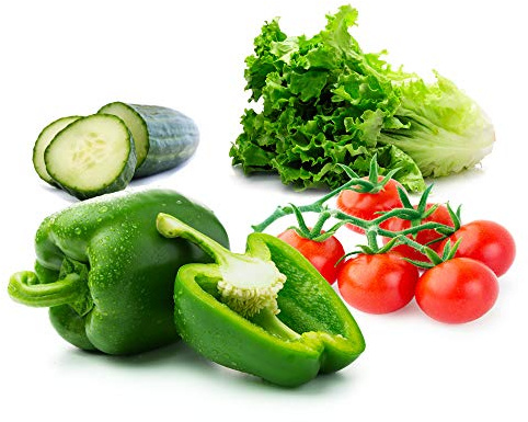 Vegetable Seeds for Planting Vegetables - Variety Salad Pack - Romaine Lettuce - Cherry Tomato - Cucumber - Bell Pepper!