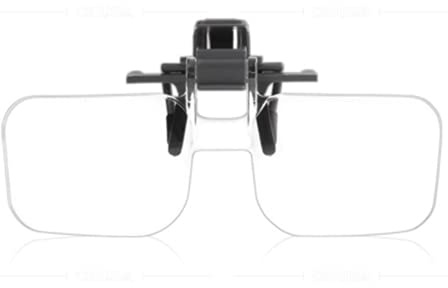 Loupe pour Lunettes avec Fonction de Serrage, Loupe de Lecture Mains Libres Grossissement 2X Clipsée sur Les Lunettes Loupes de Personnes âgées pour Réparation Observation Lecture Bijoute Bricolage