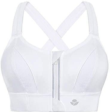 YIANNA Damen Sport BH Starker Halt Große Brüste Vorderverschluss Yoga Bustier Ohne Bügel Gepolstert