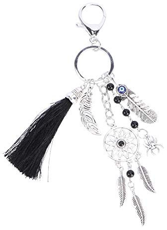 TENDYCOCO 1pc Bohemia Styled Keychain Alloy Bag Anhänger Schlüsselring Quaste Hängende Verzierung