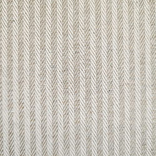 Stoff Meterware Baumwolle Streifen gestreift beige ecru Fischgrat durchgewebt 3 mm Kleiderstoff Vorhangstoff