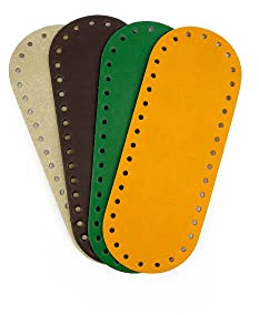 Tricot Cafè - Fondi borsa 21X8 Lisci Verdi - Fondi per borse Ideali per lavorare all' uncinetto in pelle ed ecopelle pensati per creare una borsa a uncinetto artigianale 4pz