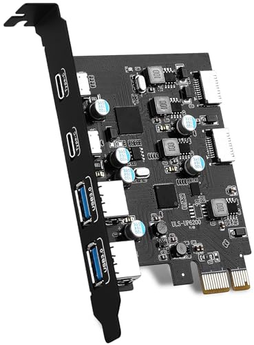 YEELIYA USB 3.0 PCIE Erweiterungskarte 6 Port (2 Type-E Adapter, 2 USB C, 2 Type A), PCI Express 5Gbps Karte Interner Hub Konverter für Desktop PC Windows 7/8/10